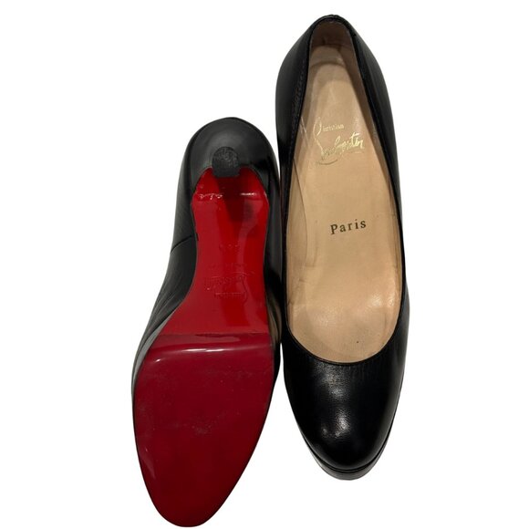 Christian Louboutin black patent Round Toe platform pump 6.5/36.5 - Picture 3 of 5